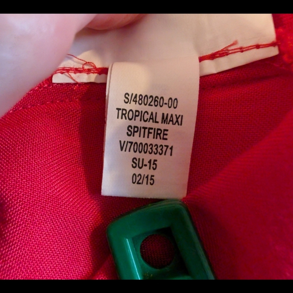 Old Navy Tropical Maxi Spitfire Midi Skirt, L, Orangish Red, 100% Rayon, EUC - Picture 4 of 7